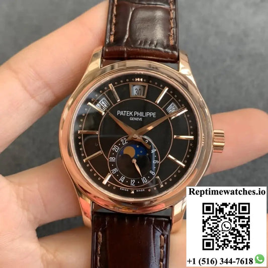 Patek Philippe Complications 5205R-010 GR Factory Rose Gold Black Dial - Watches