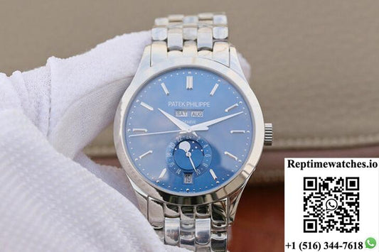 Patek Philippe Complications 5396/1G-001 Km Factory Steel Strap Blue Dial-Rep Time Watches