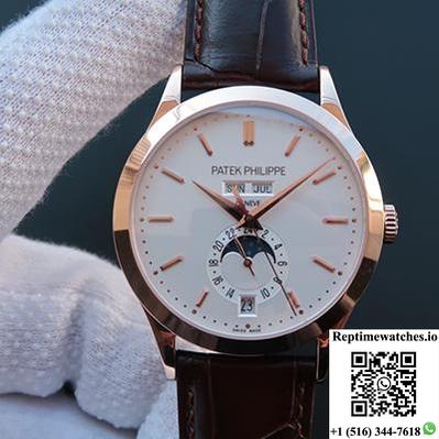 Patek Philippe Complications Annual Calendar 5396G Km Factory 18K Rose Gold White Dial-Rep Time Watches