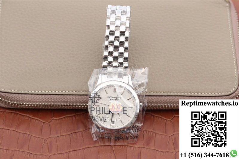 Patek Philippe Complications Annual Calendar 5396G Km Factory Steel Strap White Dial-Rep Time Watches
