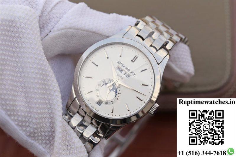 Patek Philippe Complications Annual Calendar 5396G Km Factory Steel Strap White Dial-Rep Time Watches