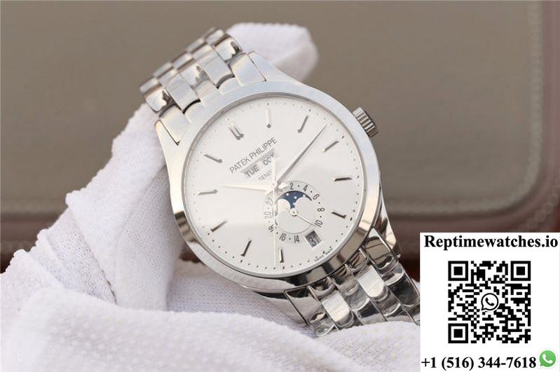 Patek Philippe Complications Annual Calendar 5396G Km Factory Steel Strap White Dial-Rep Time Watches