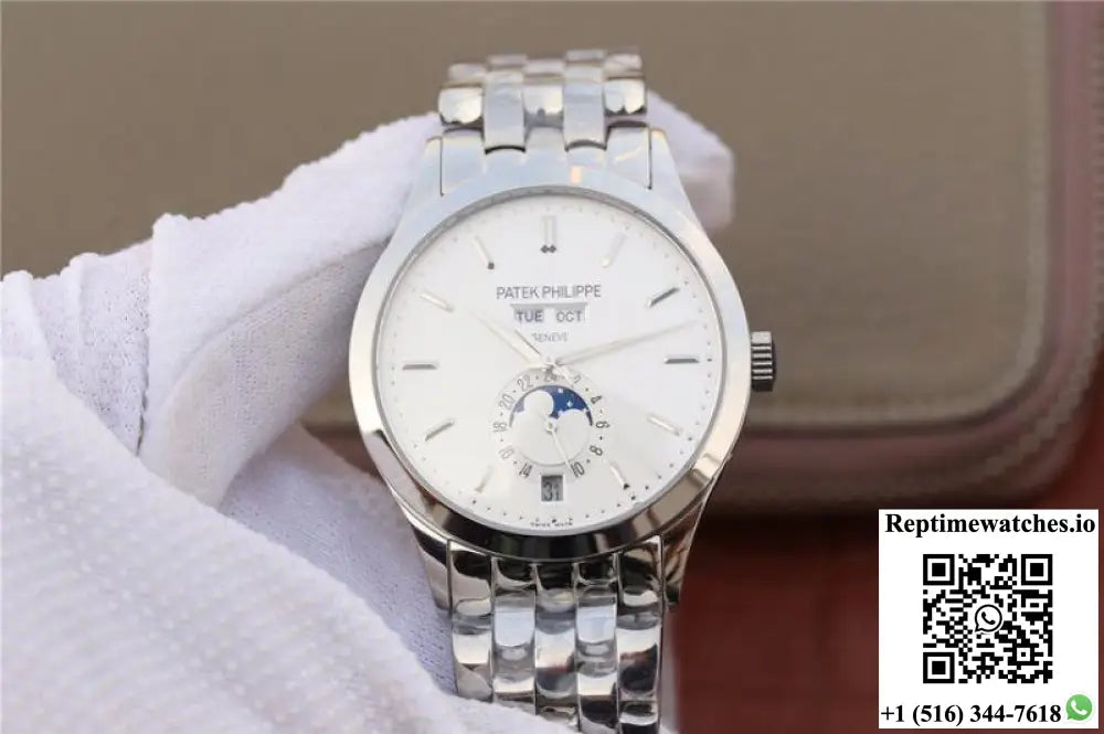 Patek Philippe Complications Annual Calendar 5396G KM Factory Steel Strap White Dial - Watches