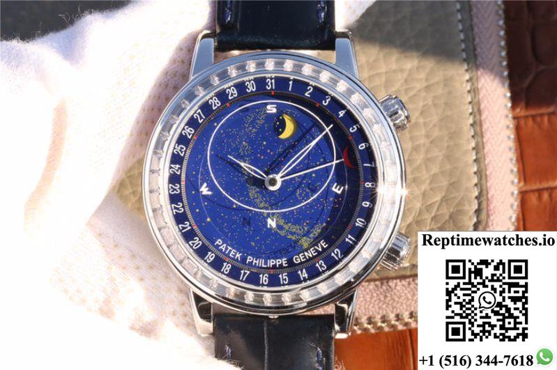 Patek Philippe Grand Complications Sky Moon Celestial 6102P-001 Twa Factory Blue Dial-Rep Time Watches