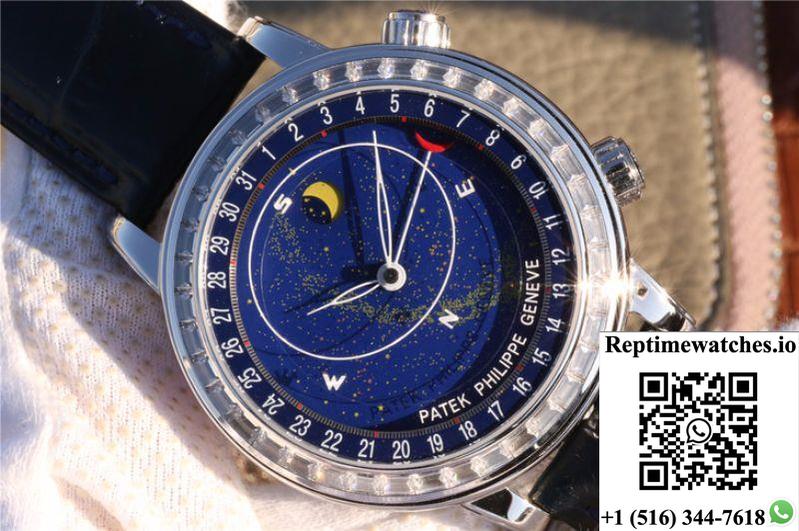 Patek Philippe Grand Complications Sky Moon Celestial 6102P-001 Twa Factory Blue Dial-Rep Time Watches