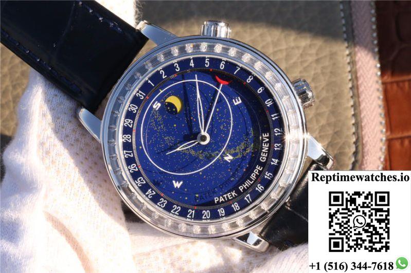 Patek Philippe Grand Complications Sky Moon Celestial 6102P-001 Twa Factory Blue Dial-Rep Time Watches