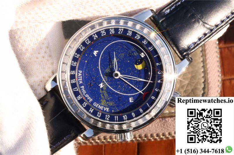 Patek Philippe Grand Complications Sky Moon Celestial 6102P-001 Twa Factory Blue Dial-Rep Time Watches