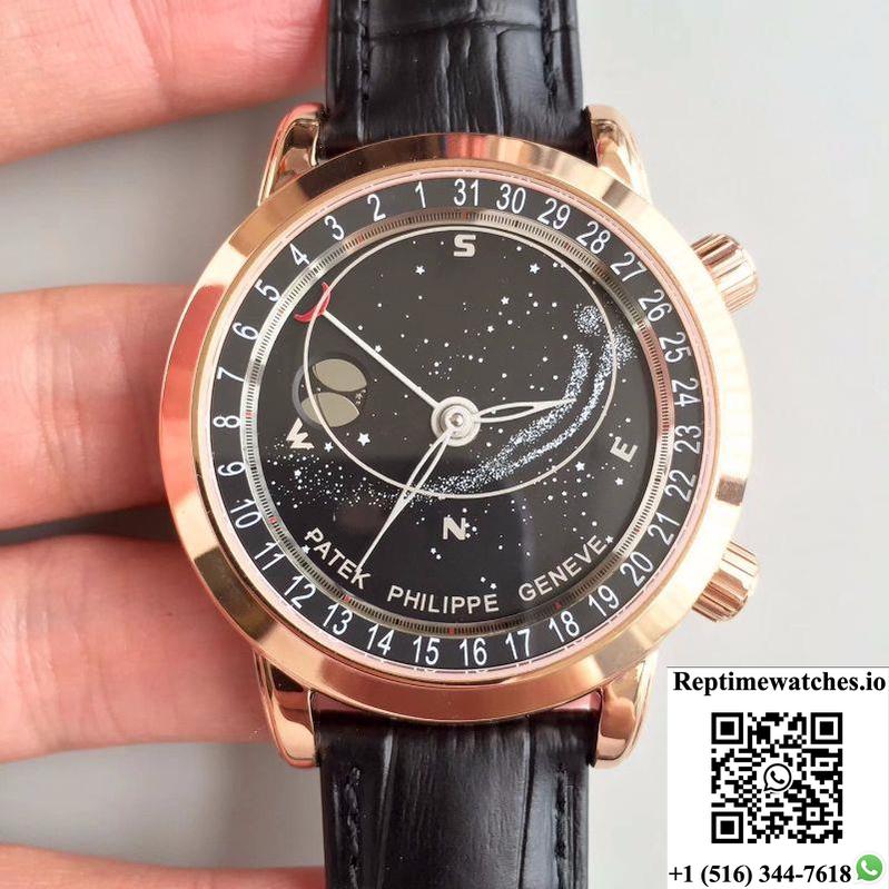 Patek Philippe Grand Complications Sky Moon Celestial 6102R-001 Tw Factory Black Dial-Rep Time Watches