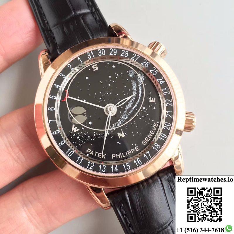 Patek Philippe Grand Complications Sky Moon Celestial 6102R-001 Tw Factory Black Dial-Rep Time Watches