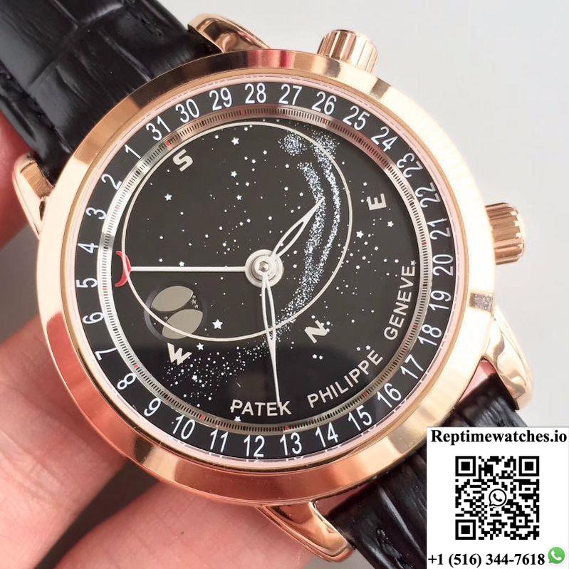 Patek Philippe Grand Complications Sky Moon Celestial 6102R-001 Tw Factory Black Dial-Rep Time Watches