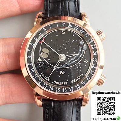Patek Philippe Grand Complications Sky Moon Celestial 6102R-001 Tw Factory Black Dial-Rep Time Watches