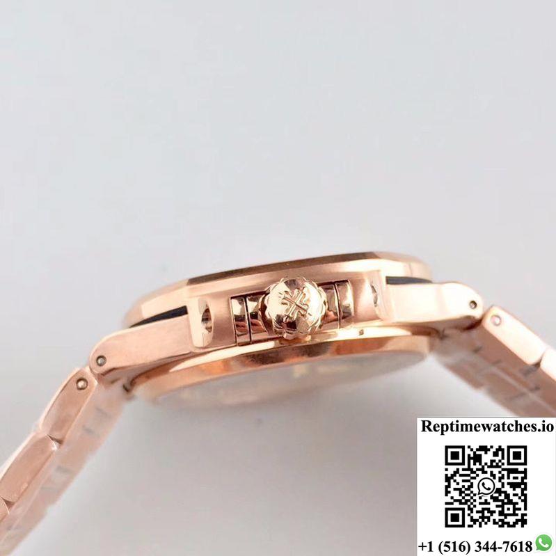 Patek Philippe Ladies Nautilus 7118/1200R Pf Factory Rose Gold Dial-Rep Time Watches