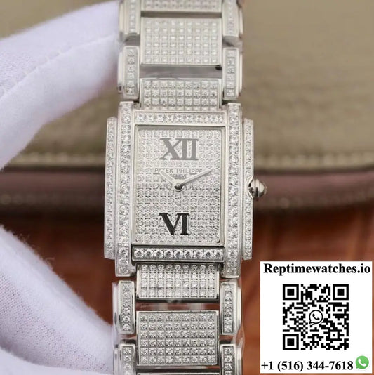Patek Philippe Ladies Twenty-4 4908/101G-001 Silver Diamond Dial - Watches