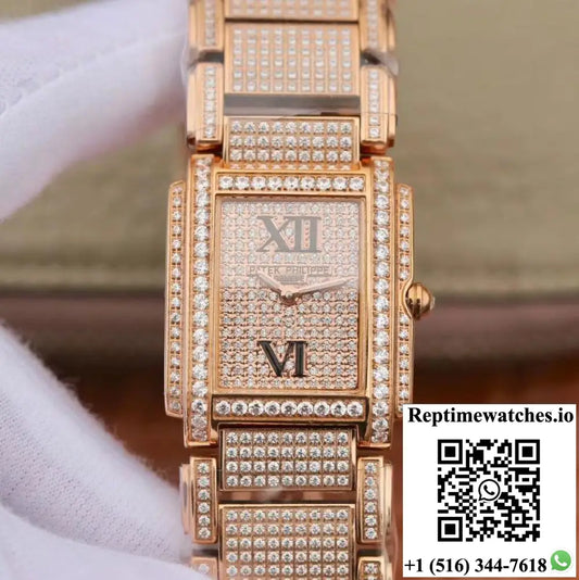 Patek Philippe Ladies Twenty-4 4908/50R-012 Rose Gold Diamond Dial - Watches