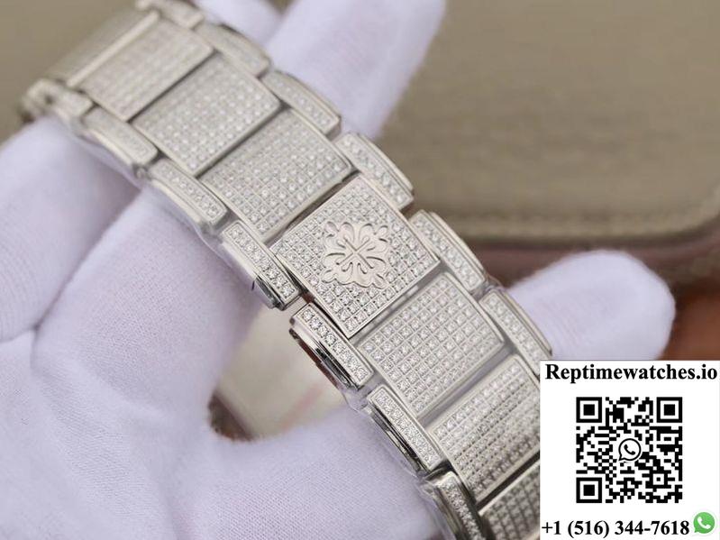 Patek Philippe Ladies Twenty-4 4908/101G-001 Silver Diamond Dial-Rep Time Watches