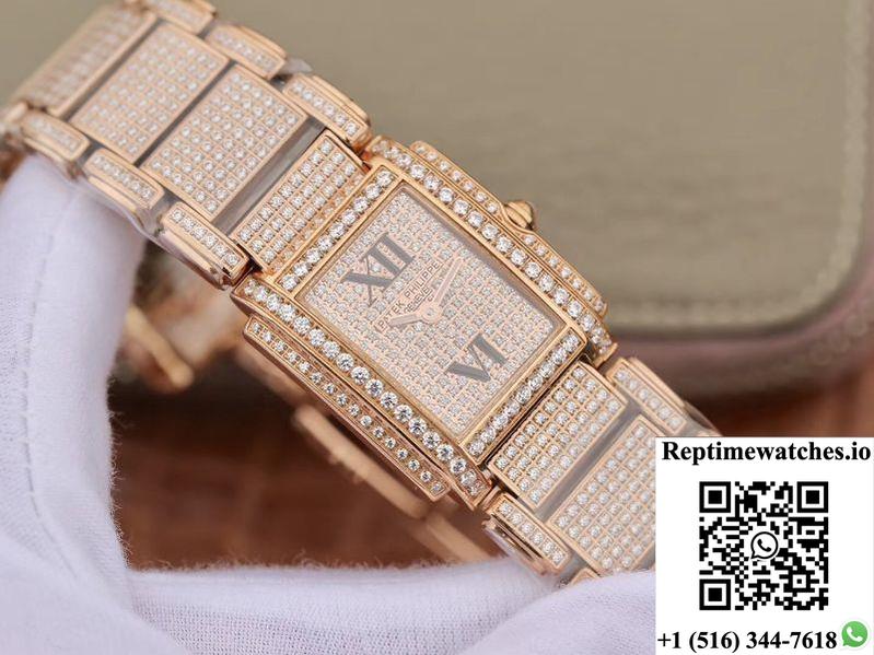 Patek Philippe Ladies Twenty-4 4908/50R-012 Rose Gold Diamond Dial-Rep Time Watches