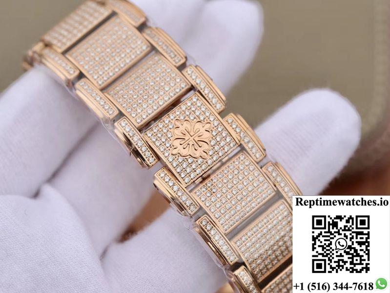 Patek Philippe Ladies Twenty-4 4908/50R-012 Rose Gold Diamond Dial-Rep Time Watches