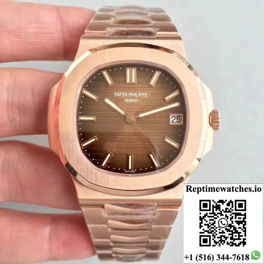 Patek Philippe Nautilus 5711/1R-001 PF Factory Rose Gold Chocolate Dial - Watches
