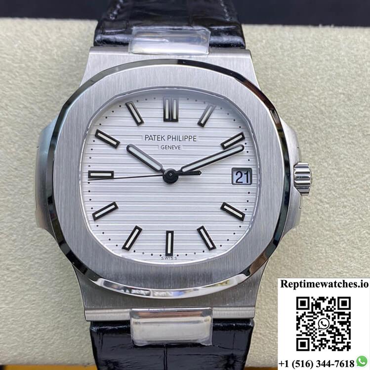 Patek Philippe Nautilus 5711 3K Factory White Dial-Rep Time Watches