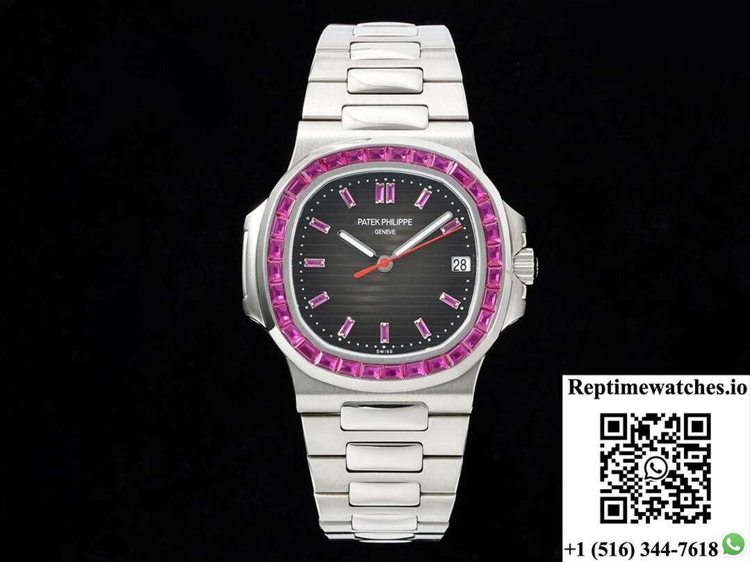 Patek Philippe Nautilus 5711 Gr Factory Diamond-Set Black Dial-Rep Time Watches
