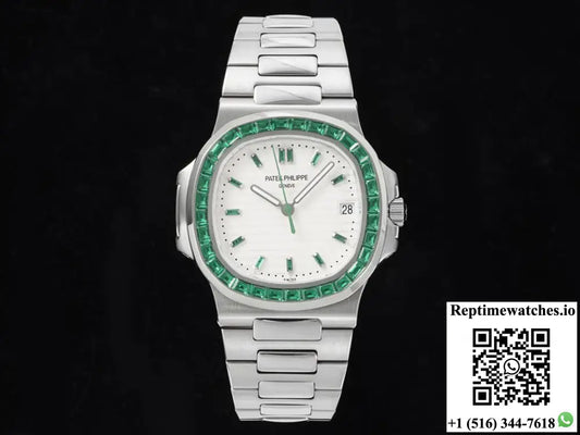 Patek Philippe Nautilus 5711 GR Factory Diamond-Set White Dial - Watches