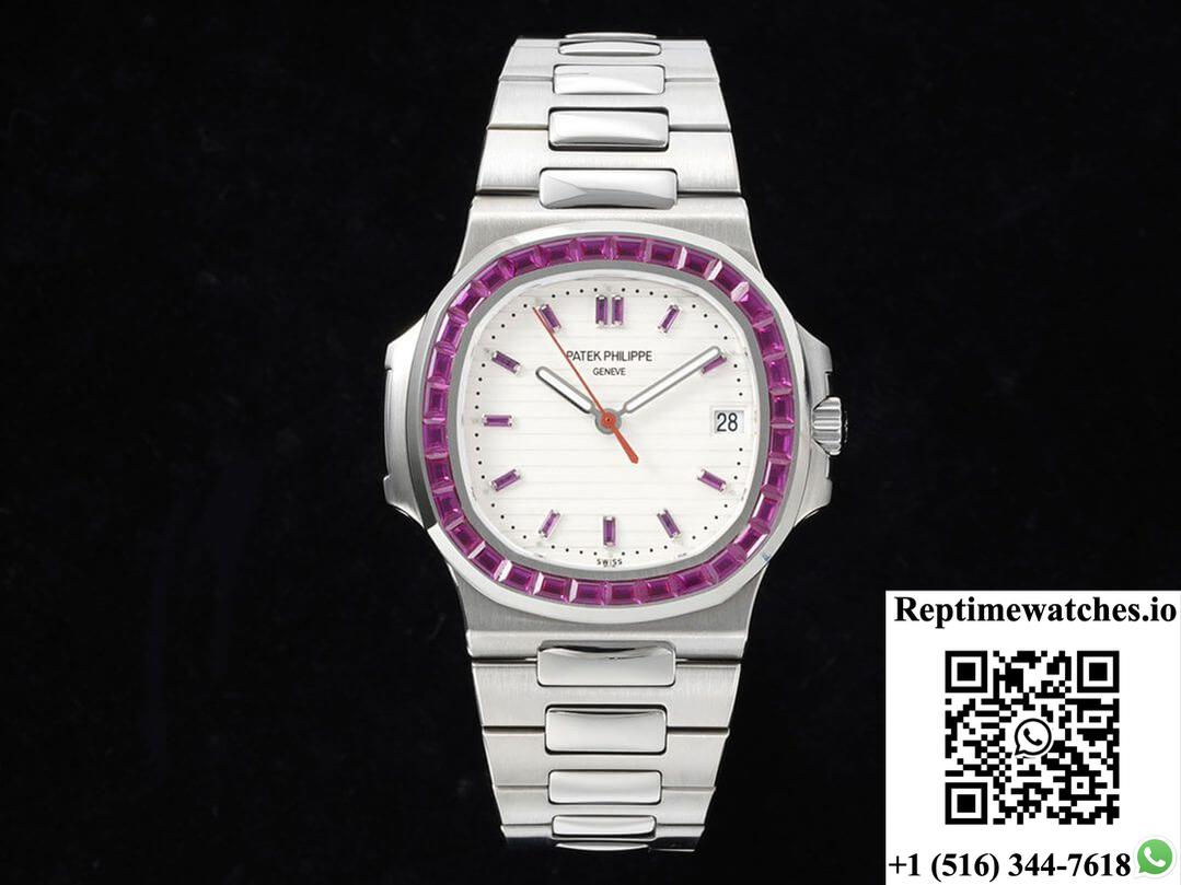 Patek Philippe Nautilus 5711 Gr Factory Purple Diamond Dial-Rep Time Watches