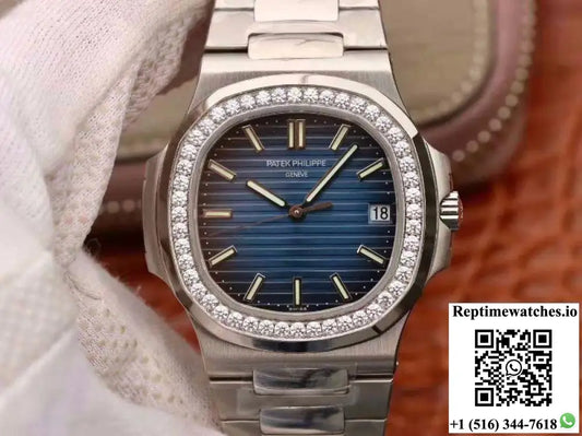 Patek Philippe Nautilus 5711 PF Factory Diamond Bezel Blue Dial - Watches
