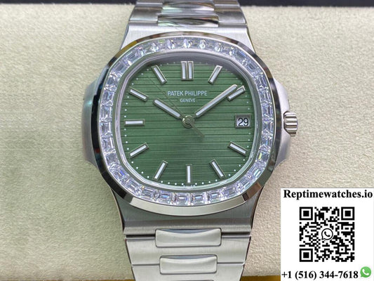 Patek Philippe Nautilus 5711/1300A-001 3K Factory Diamond-Set Bezel-Rep Time Watches