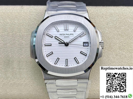 Patek Philippe Nautilus 5711/1A-011 3K Factory White Dial-Rep Time Watches