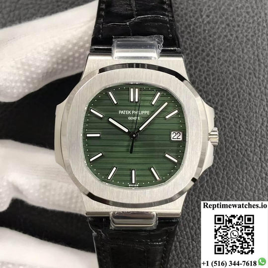 Patek Philippe Nautilus 5711/1A-014 3K Factory Olive Green Dial-Rep Time Watches