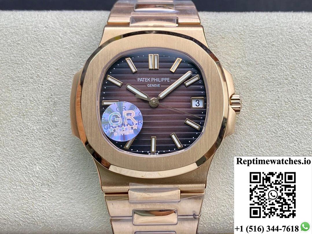 Patek Philippe Nautilus 5711/1R-001 Gr Factory V2 Rose Gold Brown Gradient Dial-Rep Time Watches