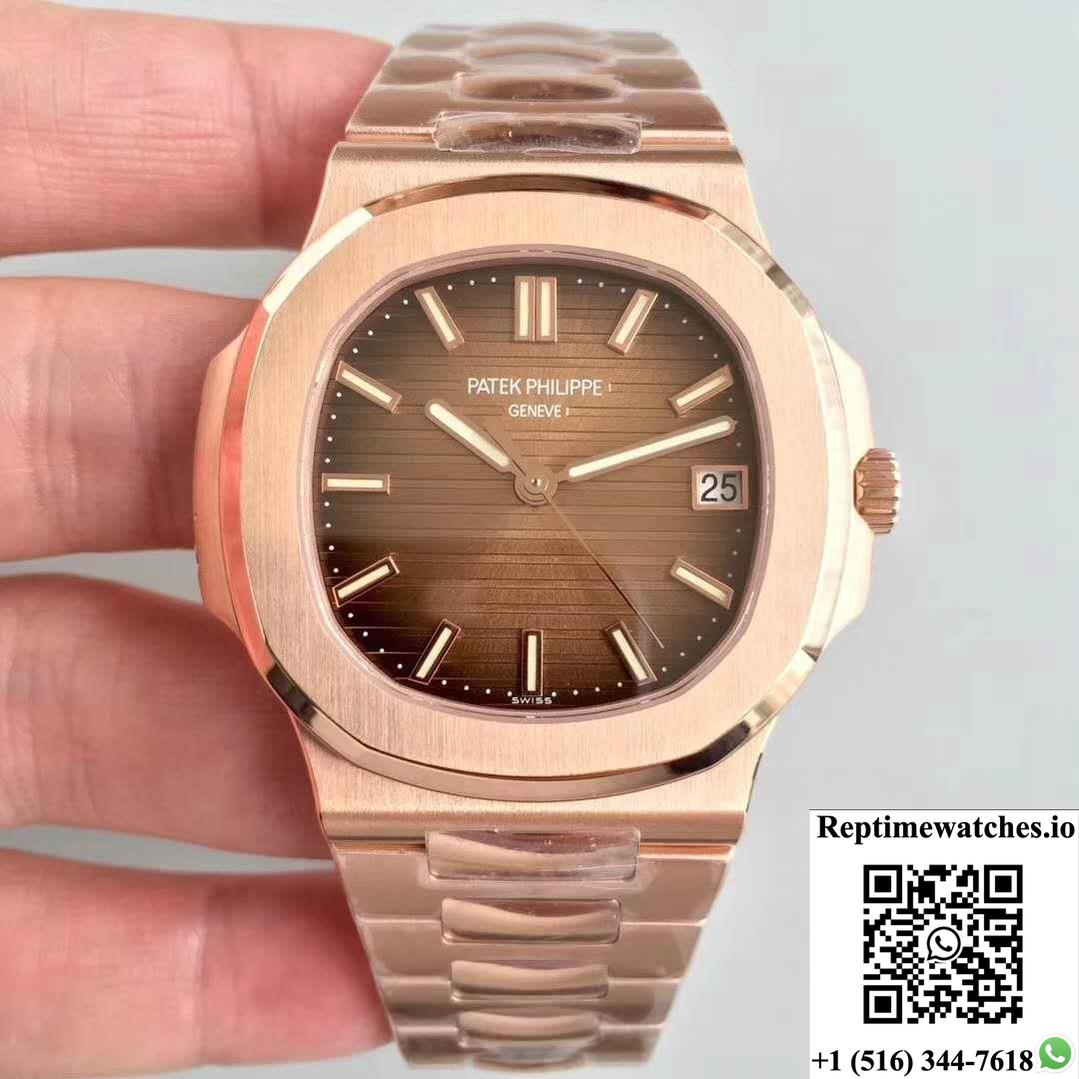 Patek Philippe Nautilus 5711/1R-001 Pf Factory Rose Gold Chocolate Dial-Rep Time Watches