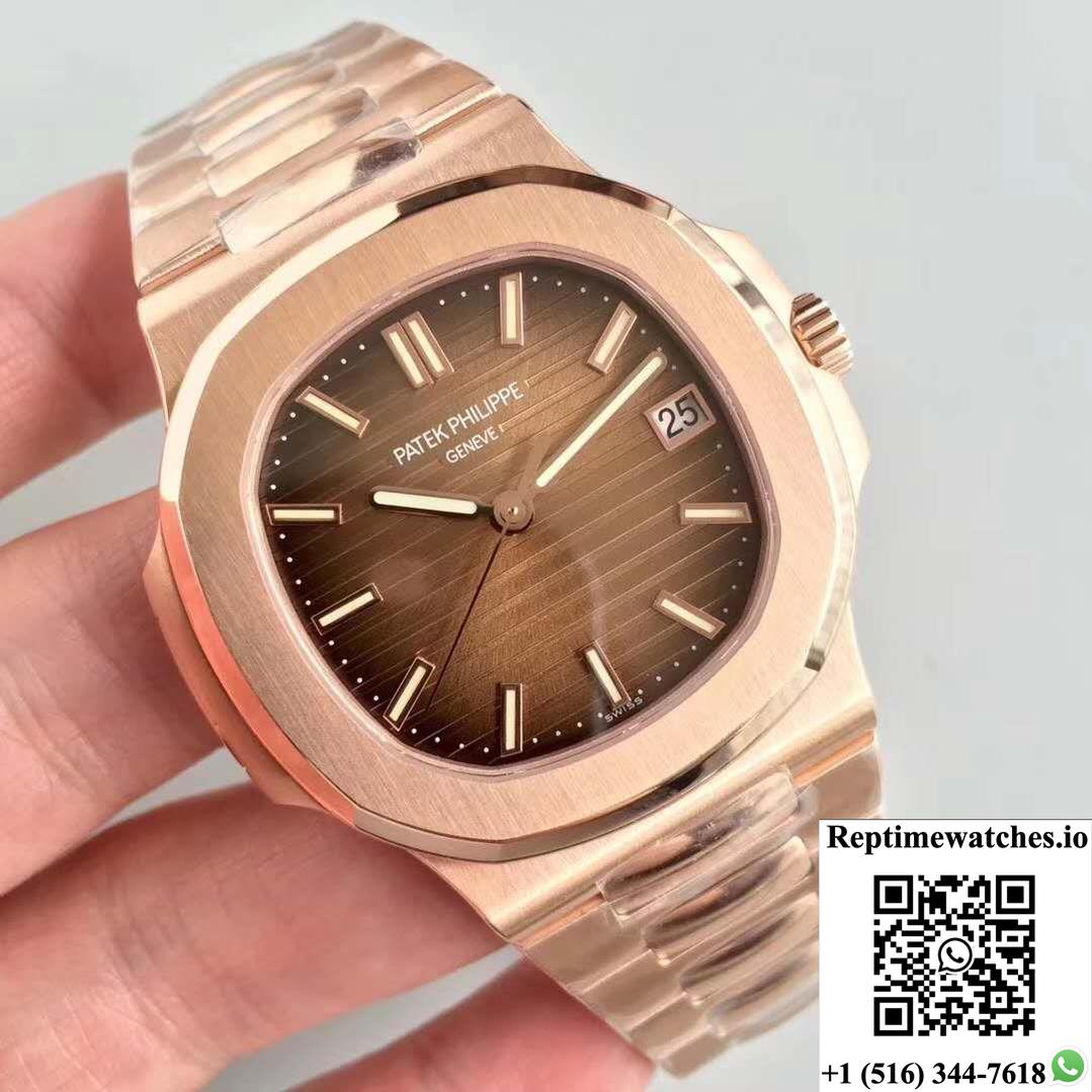 Patek Philippe Nautilus 5711/1R-001 Pf Factory Rose Gold Chocolate Dial-Rep Time Watches