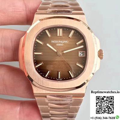 Patek Philippe Nautilus 5711/1R-001 Pf Factory Rose Gold Chocolate Dial-Rep Time Watches