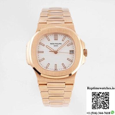 Patek Philippe Nautilus 5711/1R-001 Ppf Factory V4 Rose Gold White Dial-Rep Time Watches