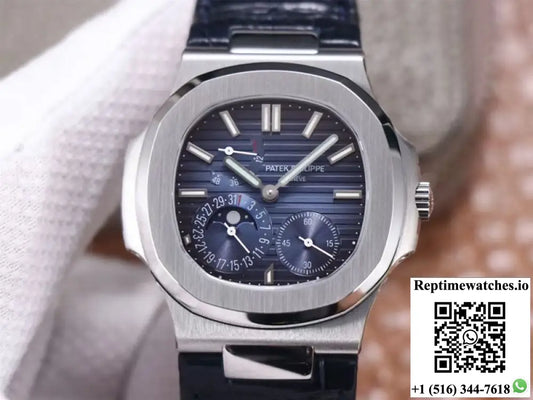 Patek Philippe Nautilus 5712/1A-001 PF Factory Blue Dial Leather Strap AI Factory