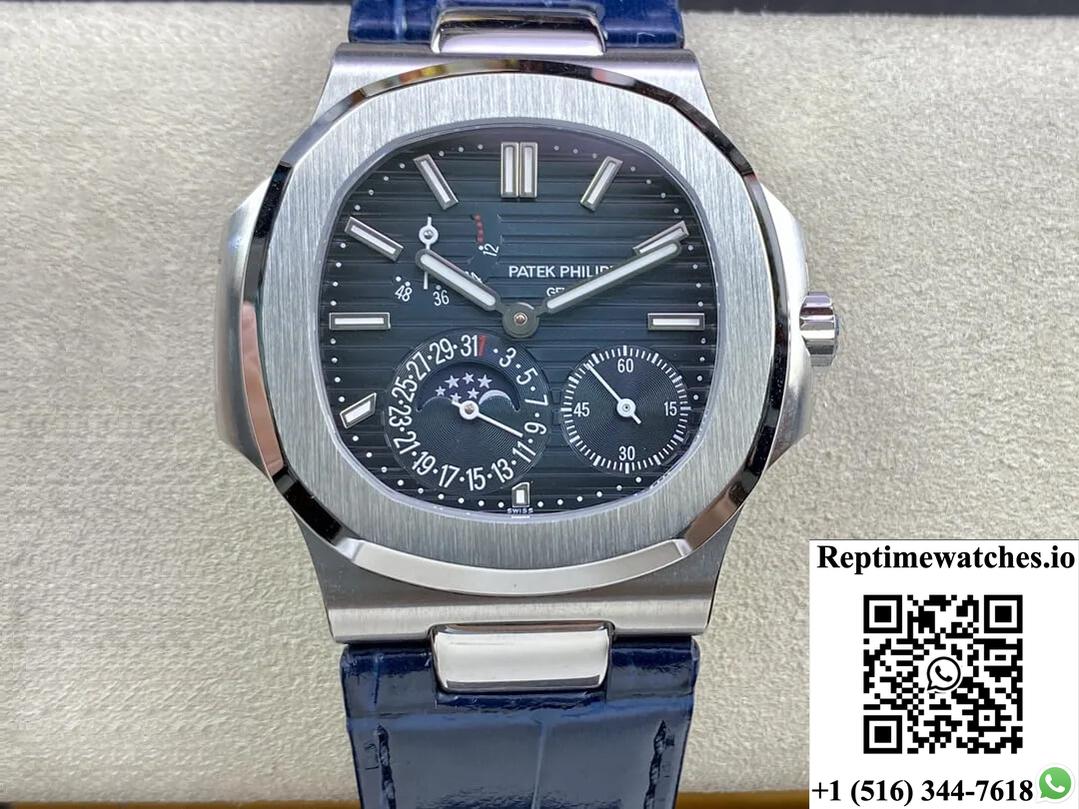 Patek Philippe Nautilus 5712 Gr Factory Blue Leather Strap-Rep Time Watches