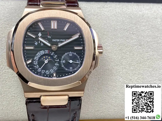 Patek Philippe Nautilus 5712 GR Factory Leather Strap - Watches