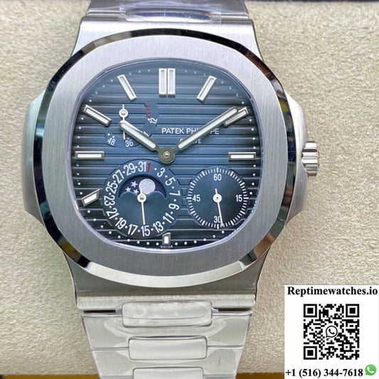 Patek Philippe Nautilus 5712/1A-001 40Mm Ppf Factory Dark Blue Dial Stainless Steel Strap-Rep Time Watches