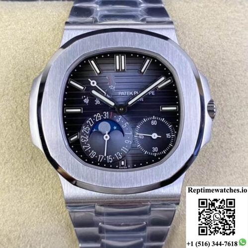 Patek Philippe Nautilus 5712/1A-001 Zf Factory V2 Dark Blue Dial-Rep Time Watches