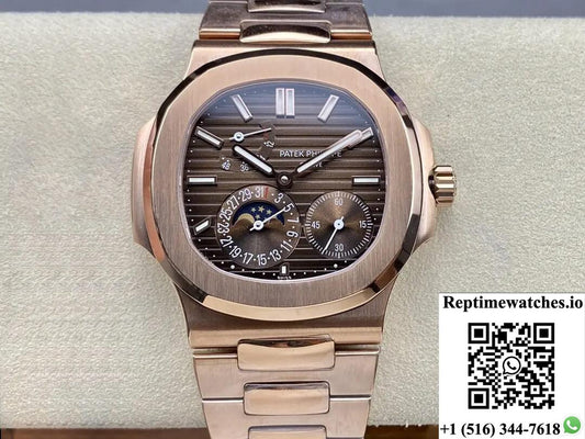 Patek Philippe Nautilus 5712/1R-001 Gr Factory Brown Dial-Rep Time Watches