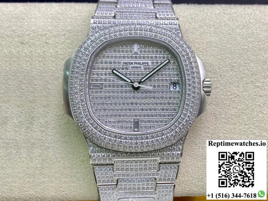 Patek Philippe Nautilus 5719/10G-010 PPF Factory V4 Silver Diamond AI Factory