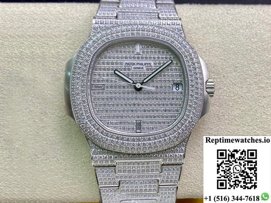 Patek Philippe Nautilus 5719/1G-001 Ppf Factory Diamond Dial-Rep Time Watches
