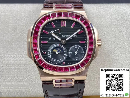 Patek Philippe Nautilus 5724 GR Factory Leather Strap - Watches