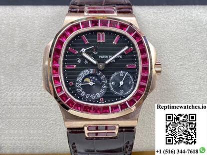 Patek Philippe Nautilus 5724 Gr Factory Leather Strap-Rep Time Watches