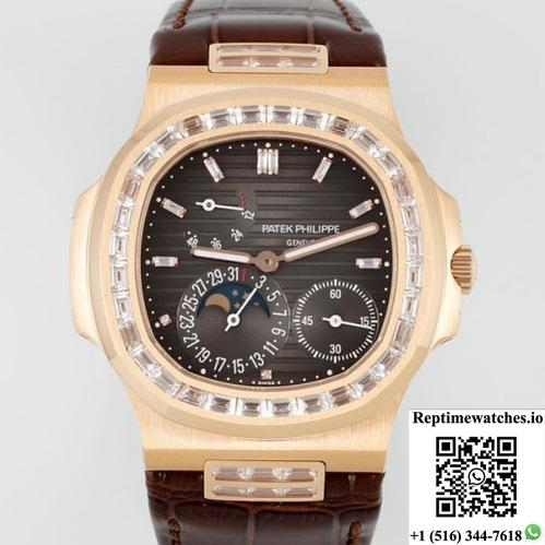 Patek Philippe Nautilus 5724R-001 Ppf Factory V3 Diamond Hour Markers-Rep Time Watches