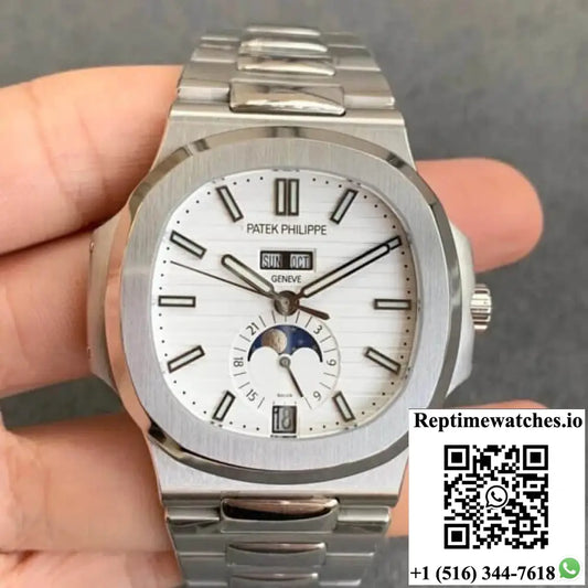 Patek Philippe Nautilus 5726/1A-010 Moonphase GR Factory Stainless Steel Strap - Watches