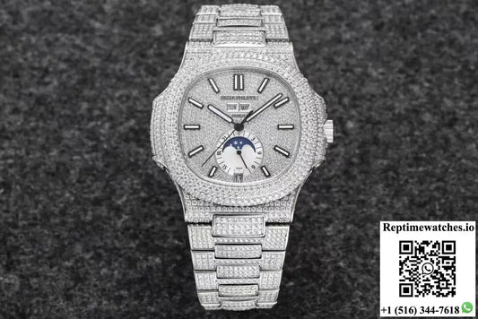 Patek Philippe Nautilus 5726/1A-014 R8 Factory Gypsophila Silver Diamond AI Factory