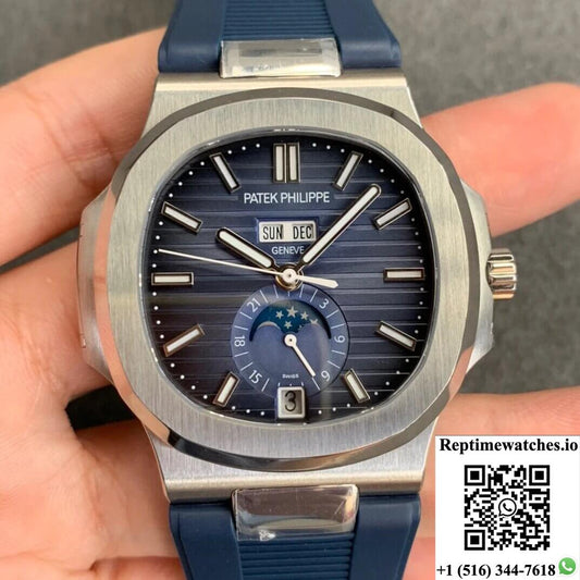 Patek Philippe Nautilus 5726 Moonphase Gr Factory V2 Blue Dial-Rep Time Watches