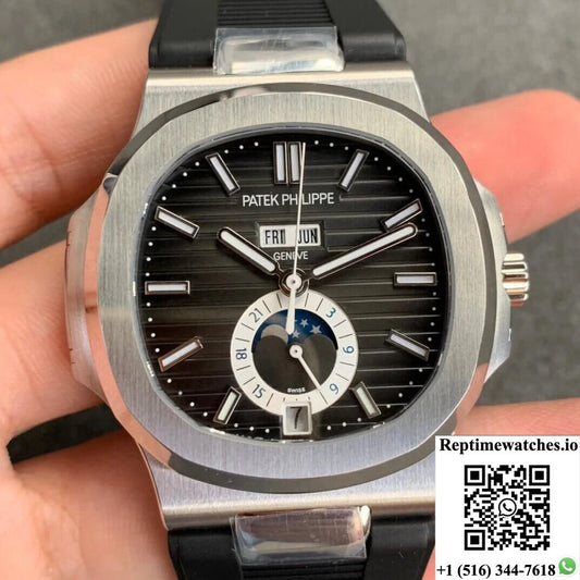 Patek Philippe Nautilus 5726 Moonphase Gr Factory V2 Dark Grey Dial-Rep Time Watches